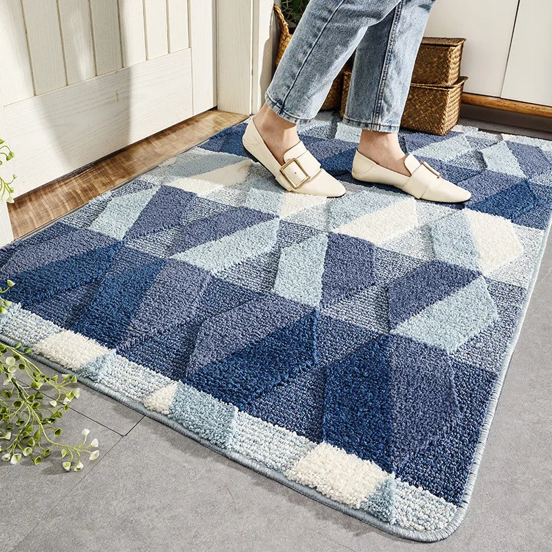 

Bathroom Carpet Water Absorption Microfiber Flocking Bath Mat Non-slip Soft Shower Door Floor Rugs Entrance Doormat Home Decor