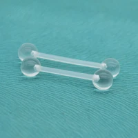 new clear bioflex tongue bar barbell rings straight pregnancy maternity bar body piercing retainer 1 6mm nickel allergy free