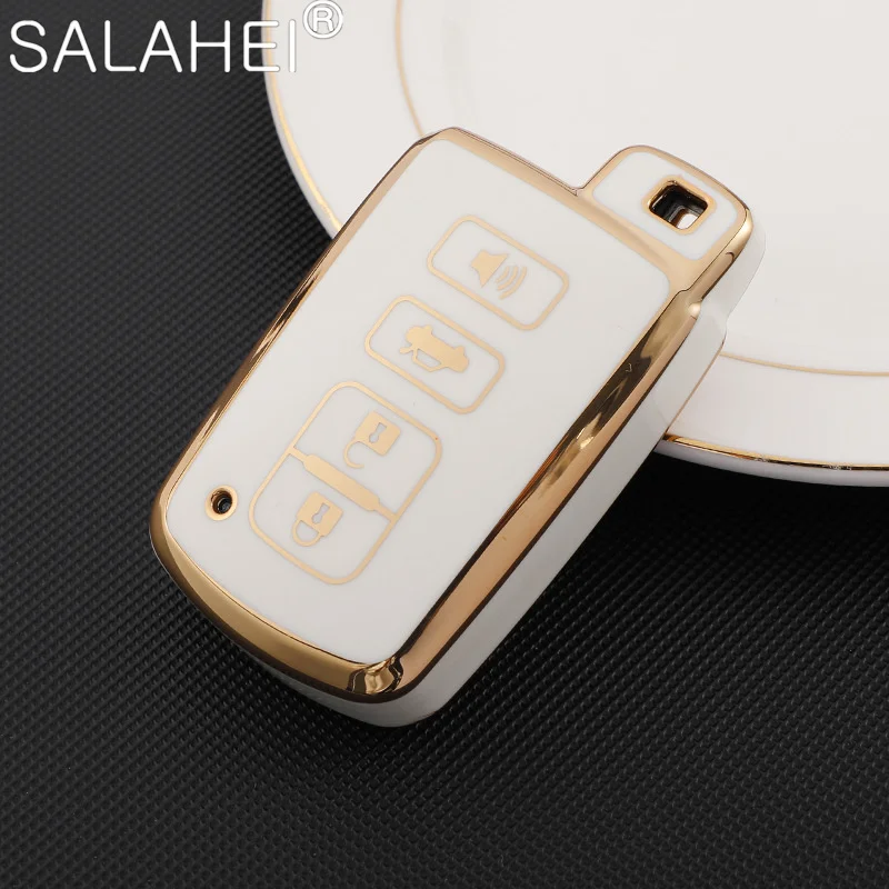 

Модный ТПУ чехол для автомобильных ключей, яркий чехол для Toyota Camry Corolla RAV4 Highlander Avalon 2015-2017, защитный аксессуар для автостайлинга