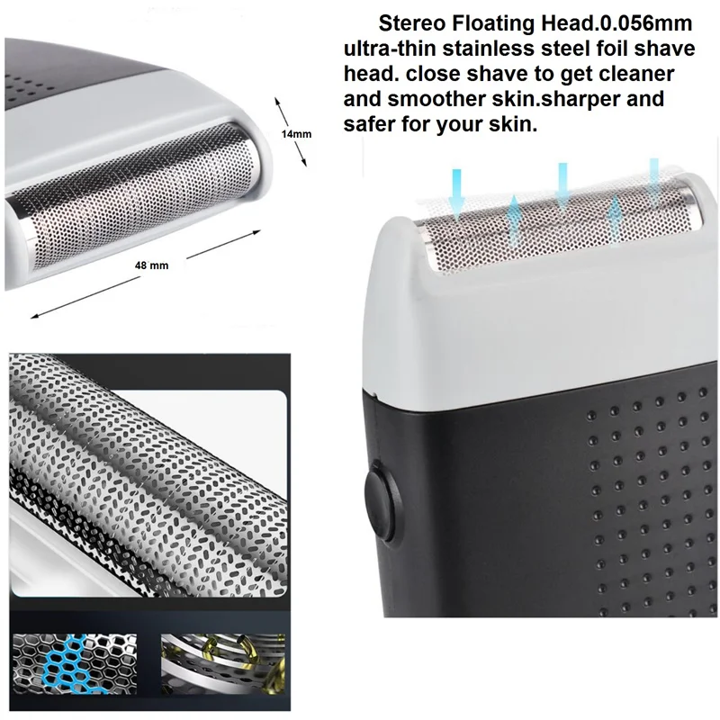 Проводная электрическая бритва с сеткой профессиональная для бритья лысины
