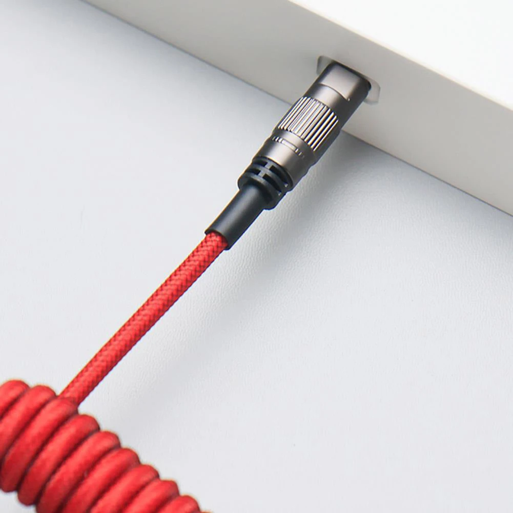 

1,5 м спиральный кабель типа C для USB зарядки кабель для передачи данных Гальваническое соединение Весна авиационная рыболовная сеть оплетка аксессуары для клавиатуры