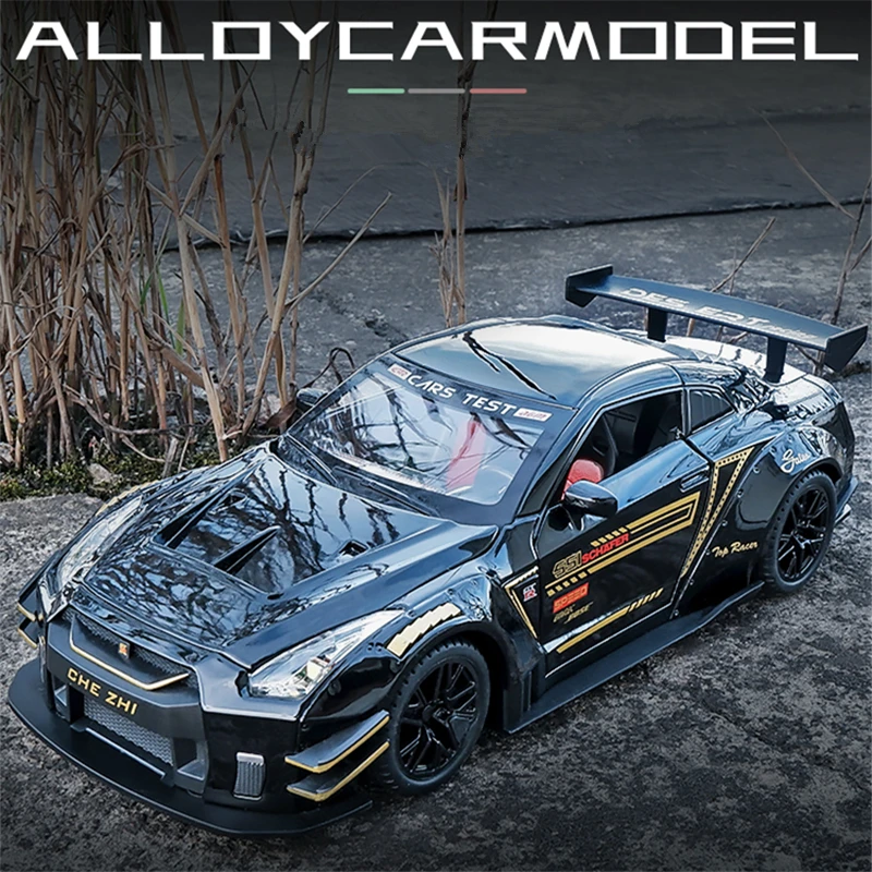 

Модель спортивного автомобиля Nissan Skyline Ares GTR R34 R35 из сплава, модель литая металлическая игрушечная машинка, Коллекционная модель, детская иг...