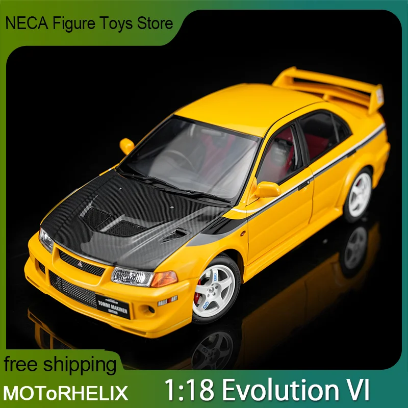 Фото Коллекционная модель автомобиля Motorhelix 1:18 Mitsubishi Evolution VI (6.5) из сплава, лимитированная серия, украшение для рабочего стола №1