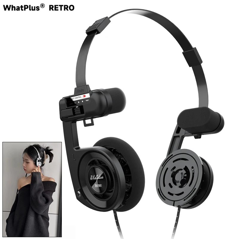 

WhatPlus Retro Wireless Headphones Bluetooth 5.2 Classic Open Hifi On-ear HD Headset With Noise Reduction Mic For KOSS Porta Pro