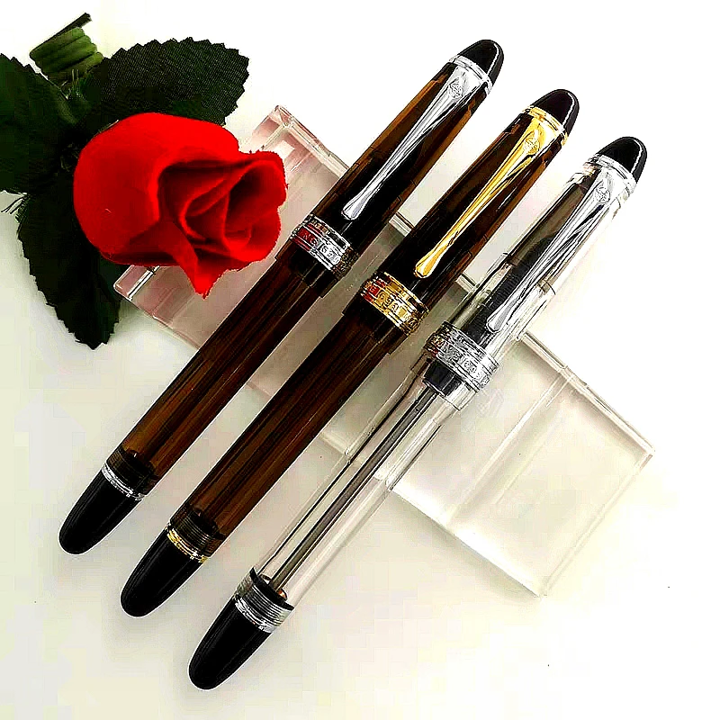 

Yongsheng 699 Vacuum Filling Fountain Pen Acrylic Transparent / Solid Section EF/F/M/Bent Nib with Box Office Gift Pen