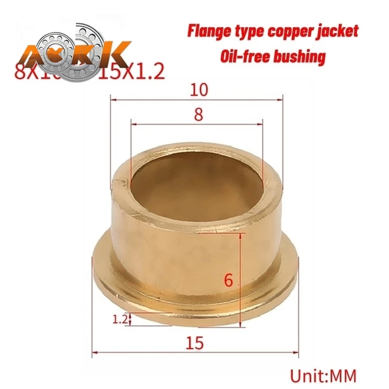 

5 шт., внутренний диаметр 8 мм, масляный подшипник для порошковой металлургии с краем, ступенчатый плечевой фланцевый фланцевый втулка, фланцевая медная втулка