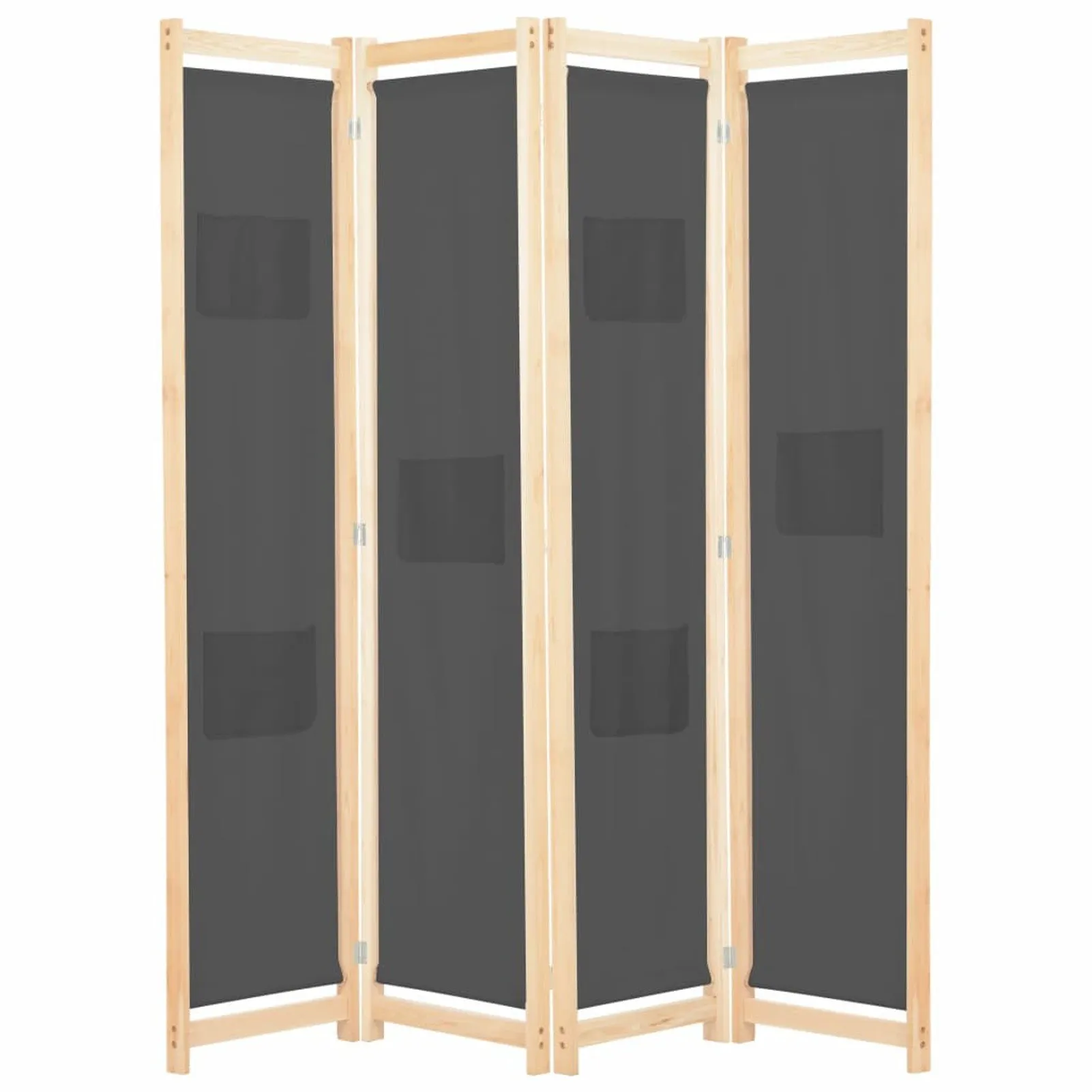 

4-Panel Room Divider Gray 62.9"x66.9"x1.6" Fabric