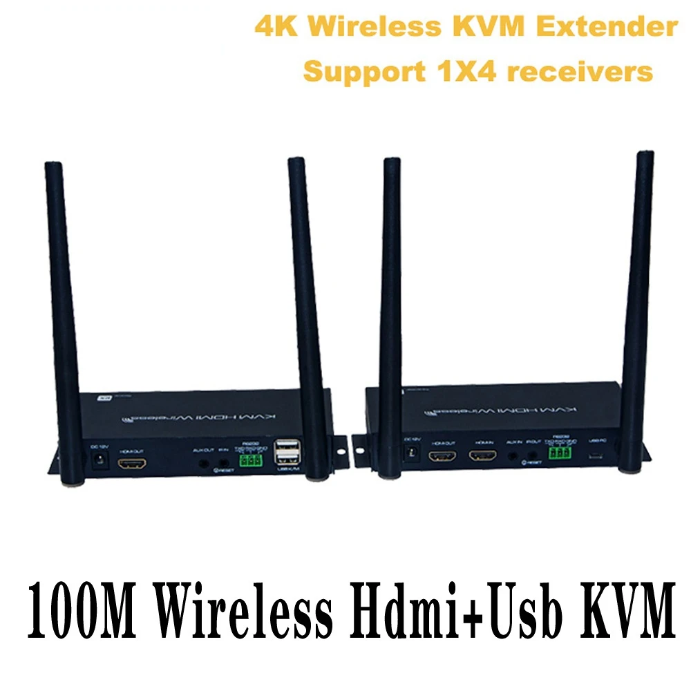 4K Wireless Transmission System Wireless HDMI KVM Extender Transmitter Receiver Video WIFI 100m Wireless HDMI TV Sender Kit