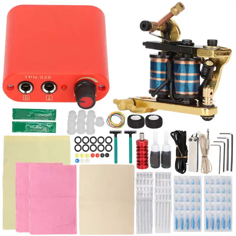 

Tattoo Machine Kit Power Supply Repair Cream Complete Tattoo Kit Coil Machine 90‑265V Ink Cups for Tattoo