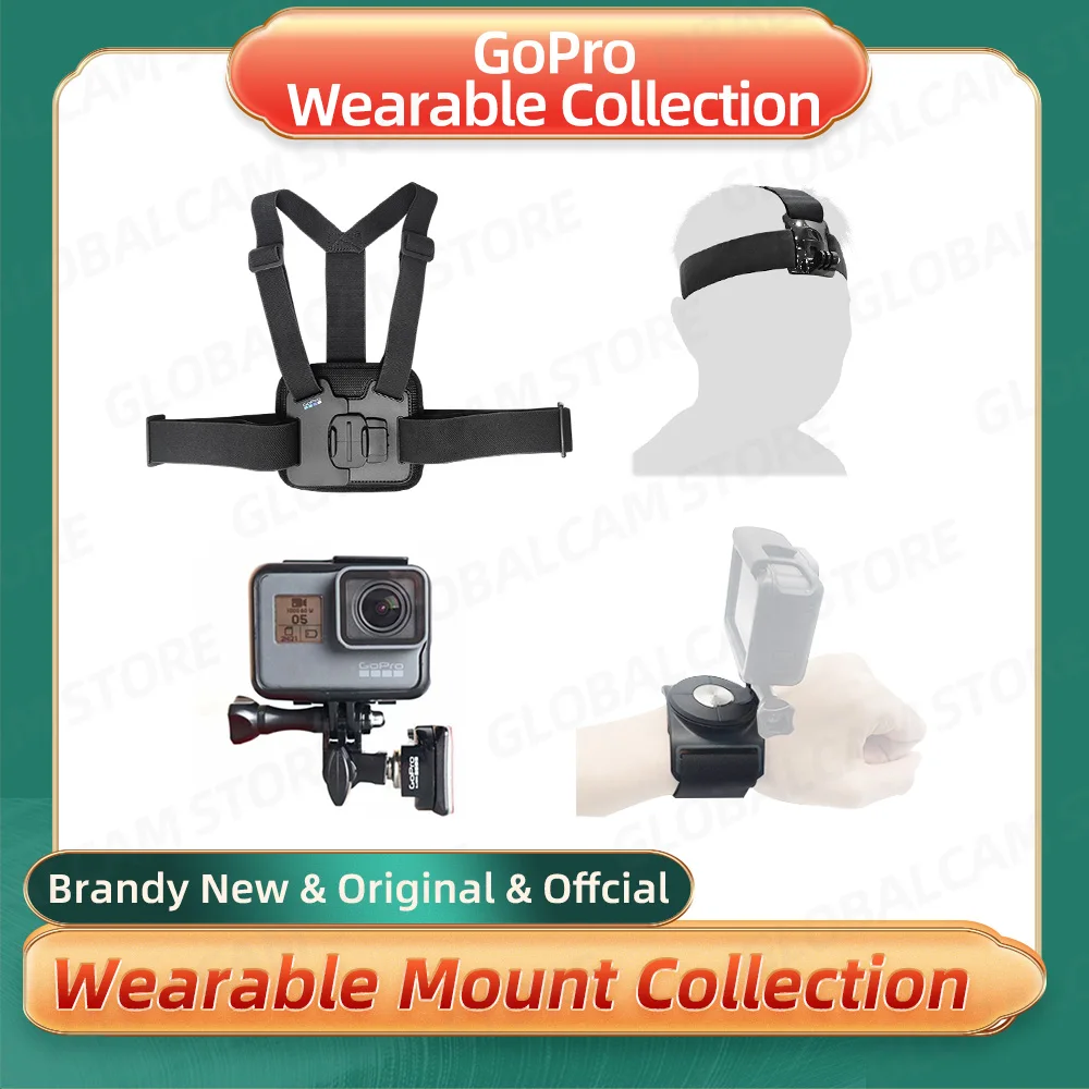 

GoPro Accessory Collection Original Official Brandy New Wearable Mount Collection Hand Wrist Strap Helmet Head Chesty