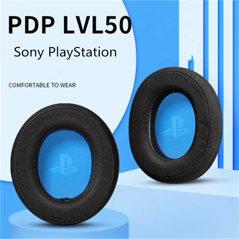 1 Pair Black Blue Mesh Headphone Cover Replacement Ear Pads  Earmuff Soft Foam Cushion for Sony PlayStation LVL50 Headphone