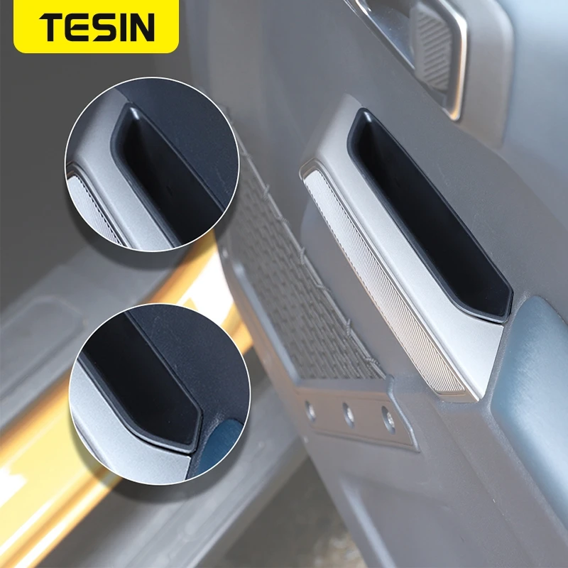 TESIN 8 Pcs Car Door Armrest Handle Holder Storage Box For Ford Bronco 2021 2022 Tray Organizer Interior Accessories |