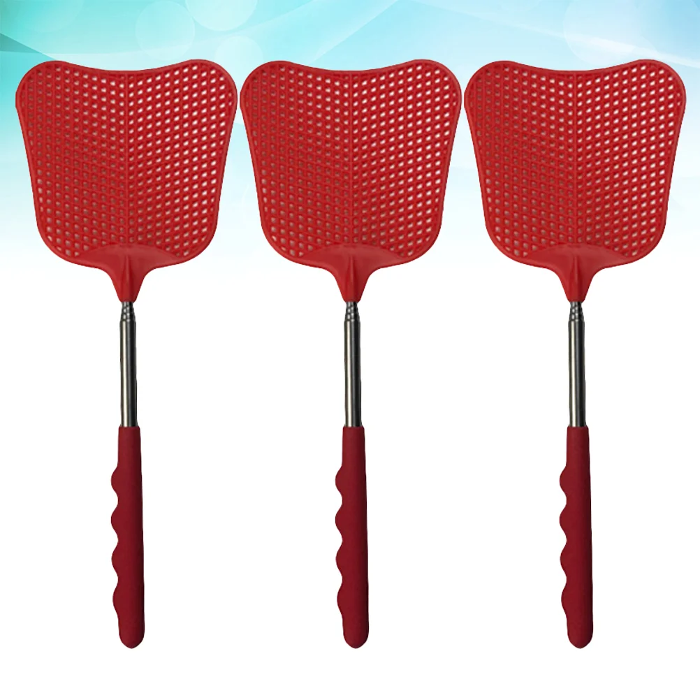 

3 шт., многофункциональная пластиковая мухобойка для комаров с ручкой из нержавеющей стали