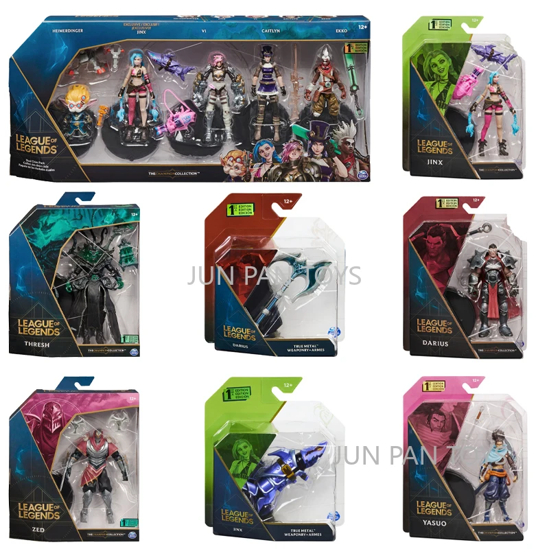 Фото League of Legends The Champion Collection Jinx Darius Yasuo Thresh Zed Классические игры Фигурка Литая под давлением настоящая металлическая оружие №1
