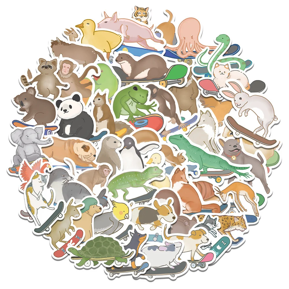 

10/30/50PCS Cartoon New Animal Skateboard Personality Creative Sticker LaptopMobile Phone Guitar Car Waterproof StickerWholesale