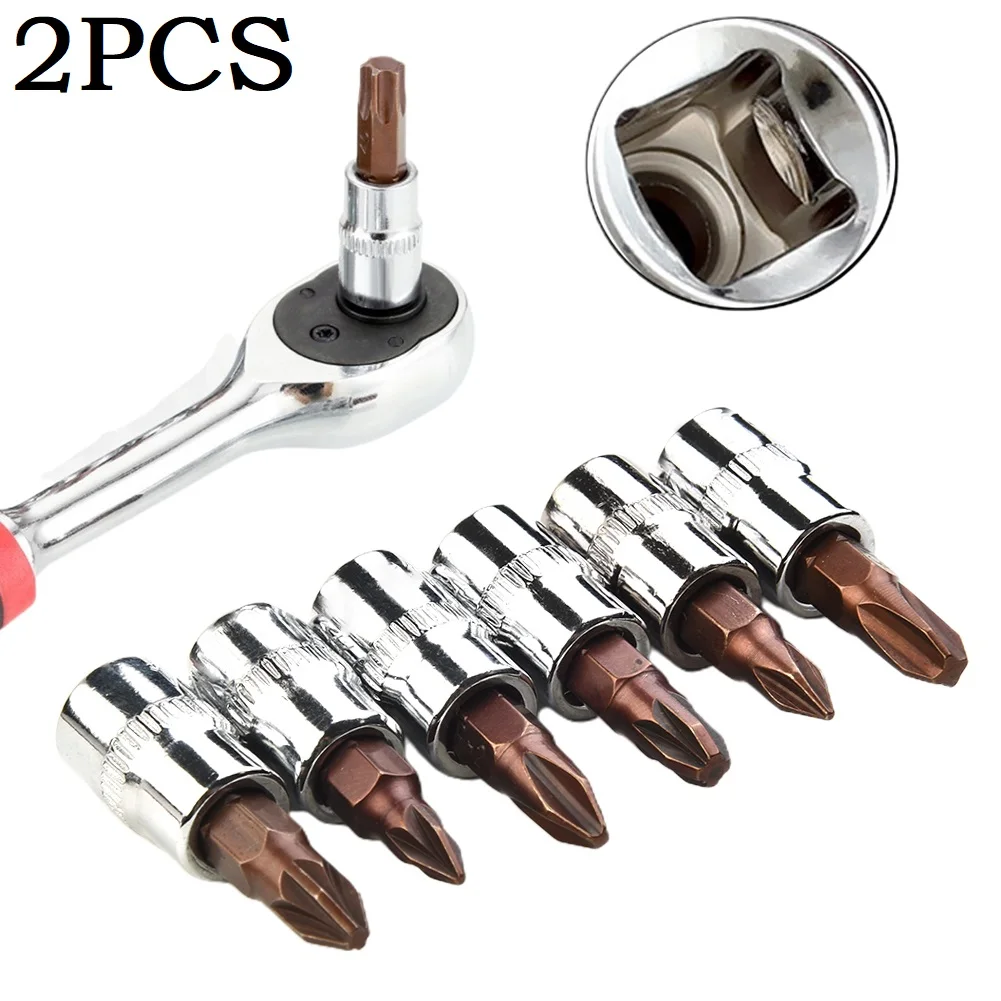 

2pcs Screwdriver Bit PH1 PH2 PH3 PZ1 PZ2 PZ3 1/4inch Shank Cross Socket Drive Wrench For Electrician Mechanic Hand Tools