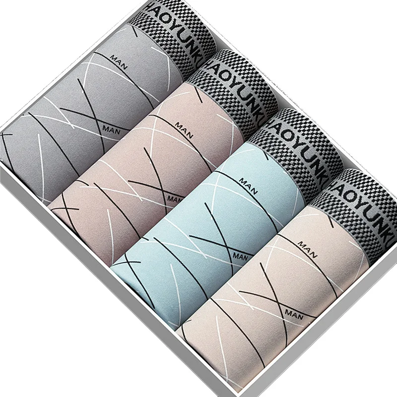 

Трусы-боксеры мужские из молочного волокна, пикантное нижнее белье для пар, мягкие шорты, большие размеры, нижнее белье