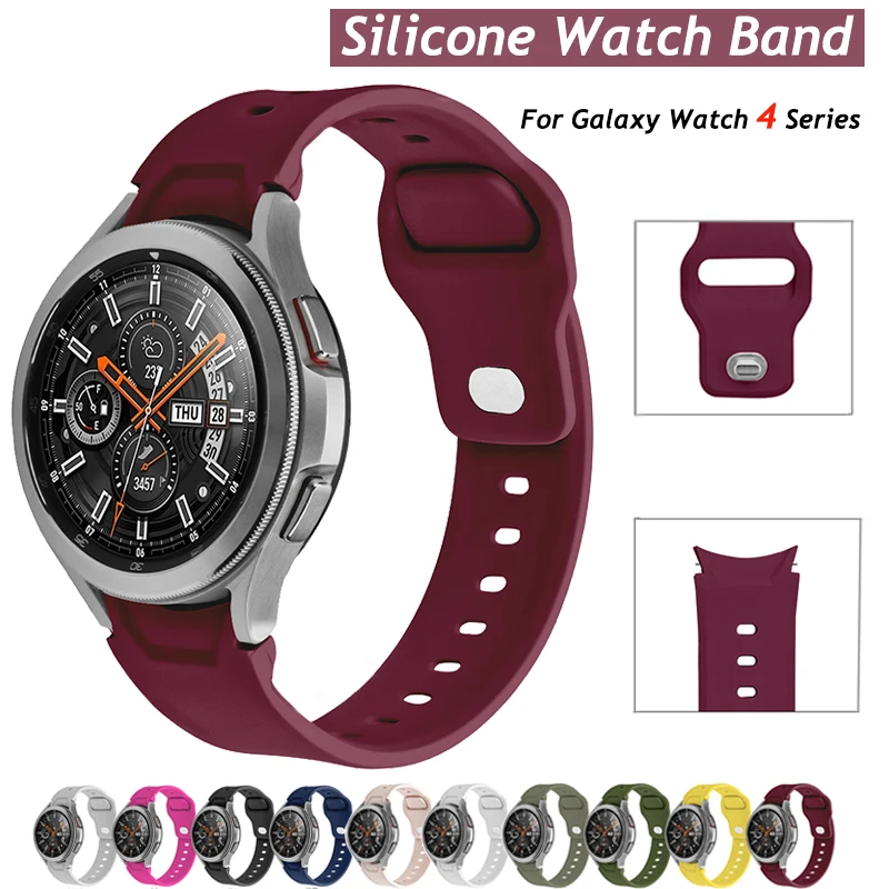 

Silicone strap for Samsung Galaxy Watch 4 40mm 44mm Sport Watch Band for Galaxy Watch 4 Classic 42mm 46mm Accessories
