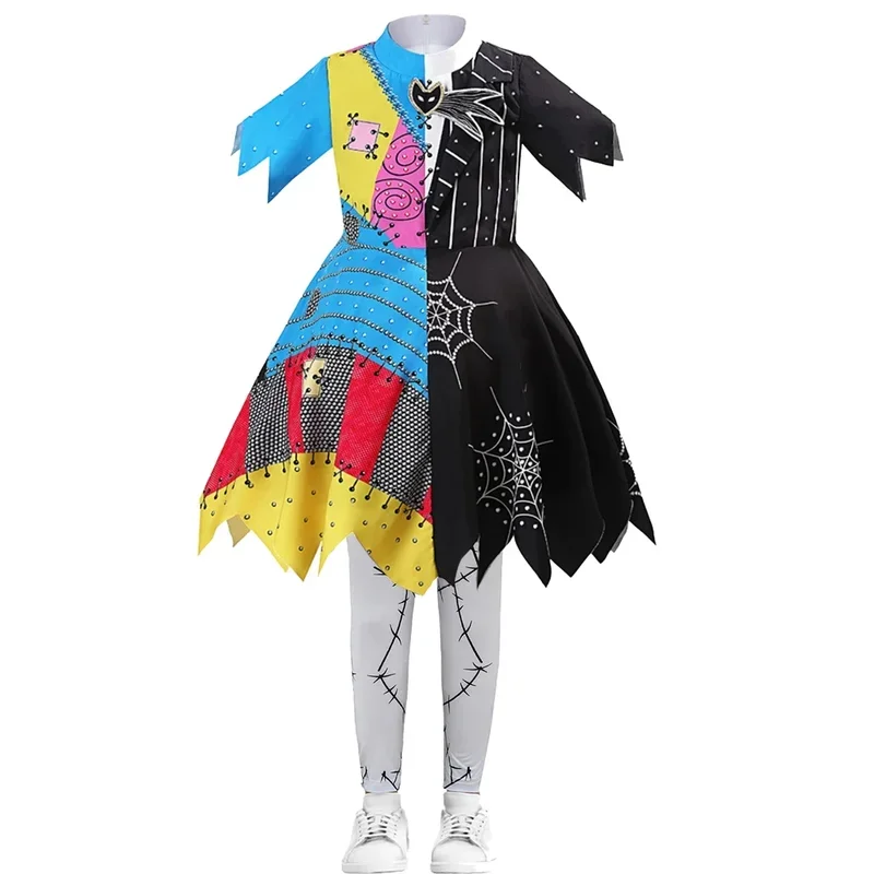 Фильм Кошмар Рождество Косплей Костюм Салли Джек Скелет Маскировочное Платье