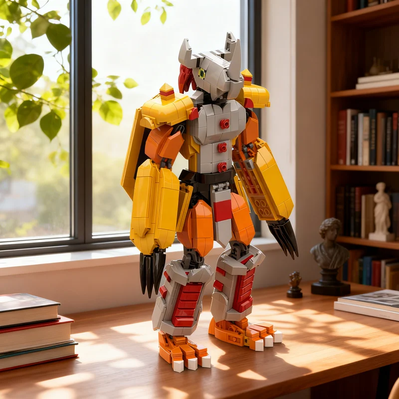 Фото 702 детали MOC WarGreymon Digimones, классическая модель, строительные блоки, игрушка, рождественские подарки, конструктор, образовательный набор, кирпичики для сборки. №1