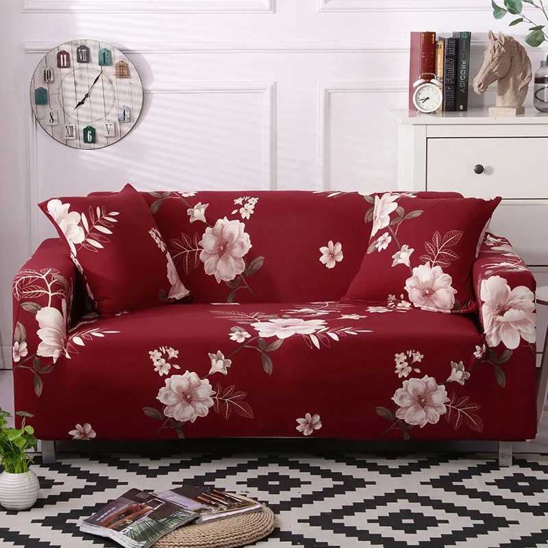 

Floral Printing Elastic Slipcovers Stretch Sofa Covers for Living Room Corner Couch Cover Sectional Armchair Cover 1/2/3/4 Seat