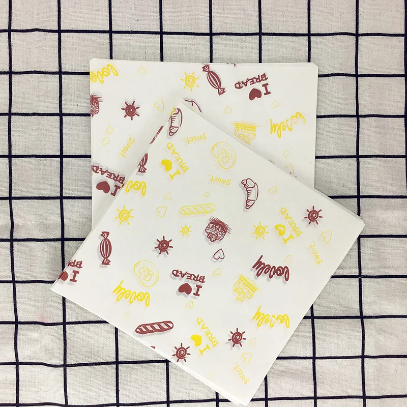 50 листов масляная бумага для упаковки хлеба сэндвичей гамбургеров картофеля фри