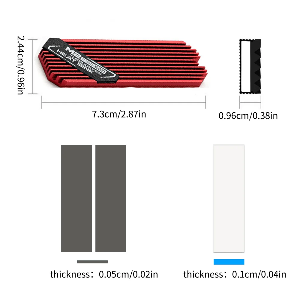 M.2 SSD NVMe Heat Sink heatsink M2 2280 SSD Hard Disk Aluminum Heat Sink with Thermal Pad for PCIe SATA M2 ssd PC thermal radiat images - 6