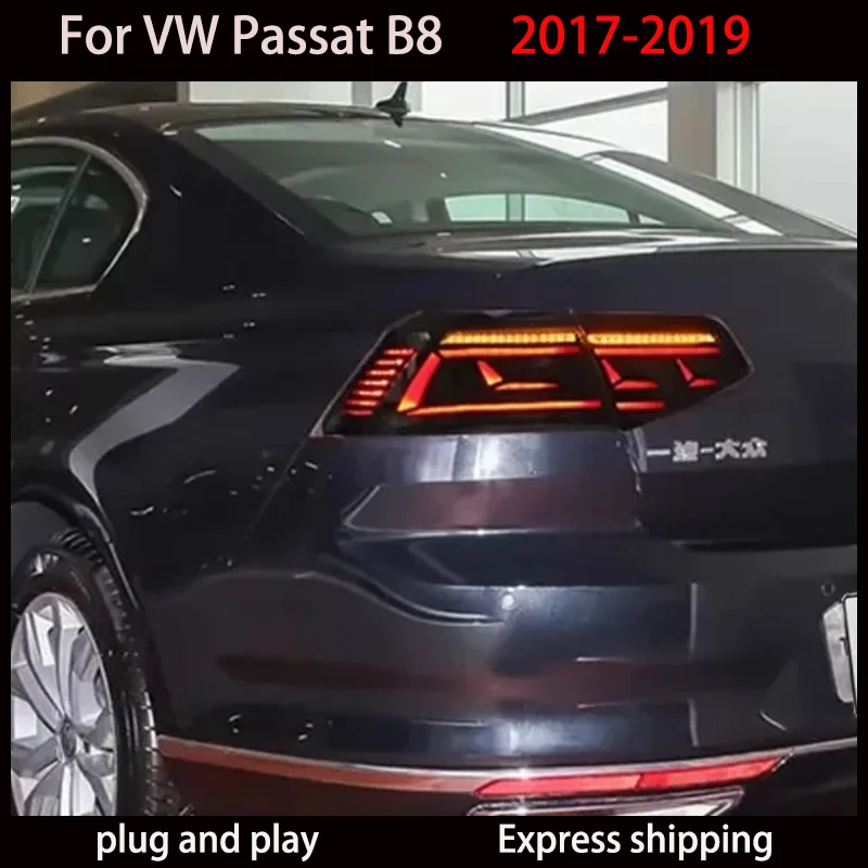 Фото Автомобильный фонарь для VW Passat B8, задние фонари 2017-2019-2020, обновленные модифицированные светодиодные задние фонари DRL, динамические указатели поворота, автомобильные аксессуары №5