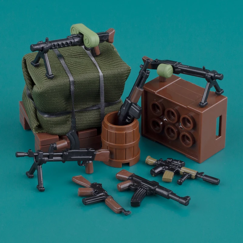 Конструктор MOC WW2: оружие пистолет современные советские немецкие военные