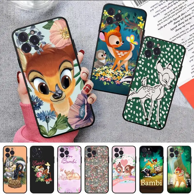 

Disney Cartoon Bambi Phone Case For iPhone 8 7 6 6S Plus X SE 2020 XR XS 14 11 12 13 Mini Pro Max Mobile Case