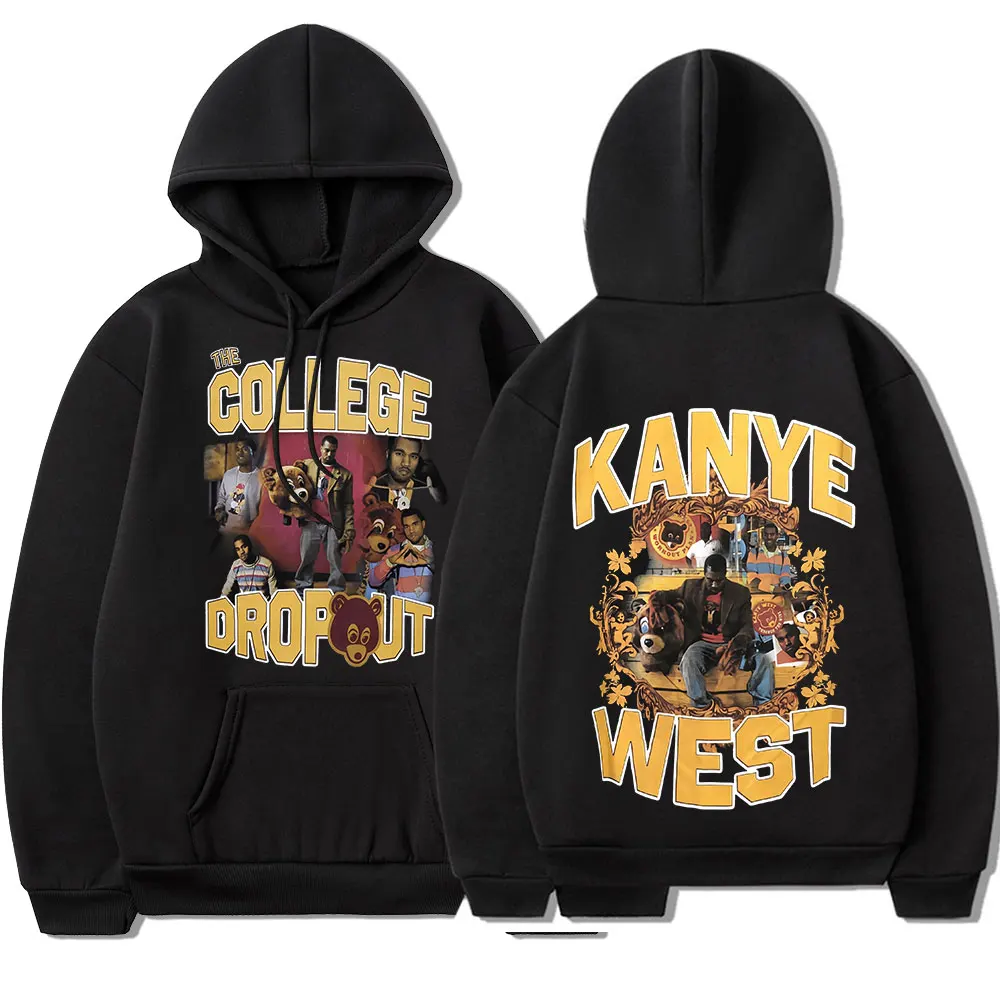 

Kanye West Hoodie College Dropout Music Album Sweatshirts Men Women Graphics Print Tracksuit Hip Hop 90s Vintage Casual Pullover