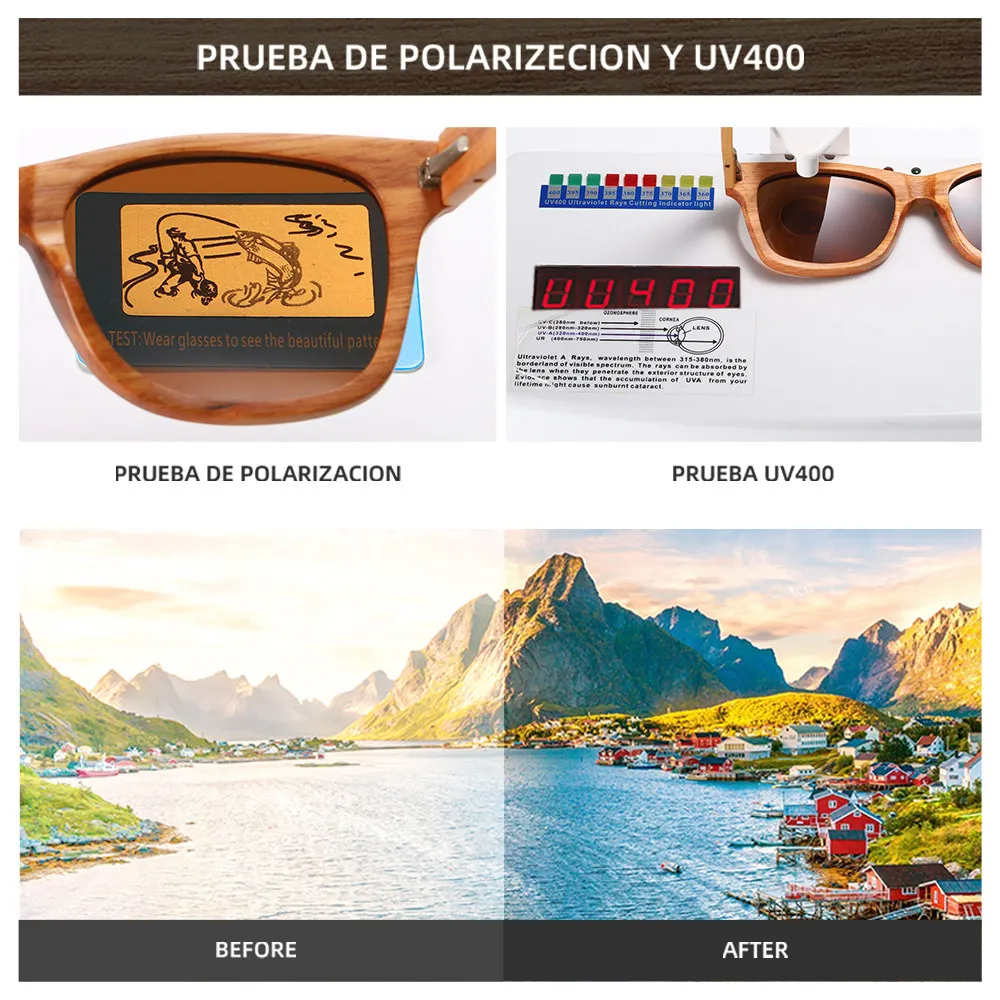 Деревянные солнцезащитные очки GM Oak and Du роскошные ручной работы для мужчин и