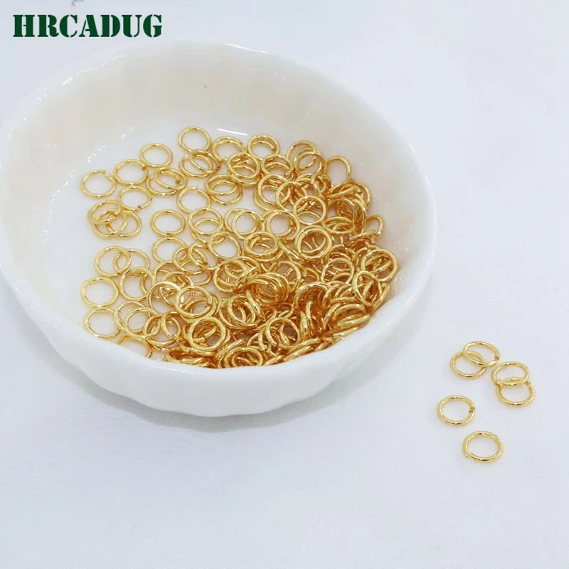 50 Pieces Open Jump Ring 18K Gold Plated Brass Metal Split Rings For DIY Bracelet Necklace Jewelry Making Accessories Supplies