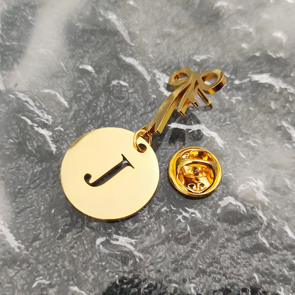 

Men's Women's Personalized Stainless Steel Brooch Jewelry Custom Bow Brooch with Various Pattern Pendants Fashion Birthday Gifts