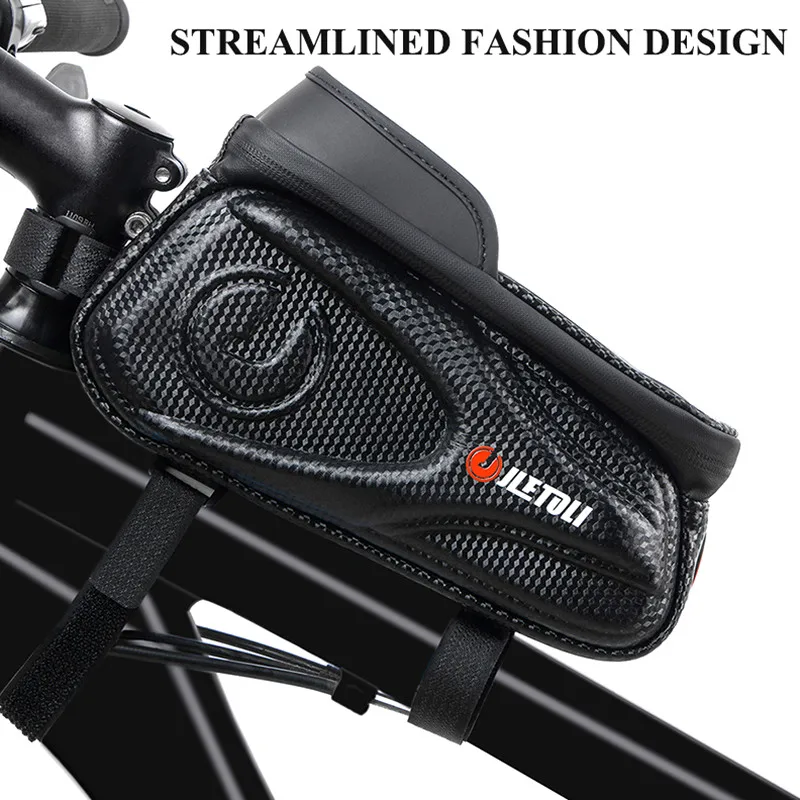 jletoli bicycle bag waterproof touch screen cycling bag with sun visor bike top tube bag 6 7inch phone case mtb accessories free global shipping
