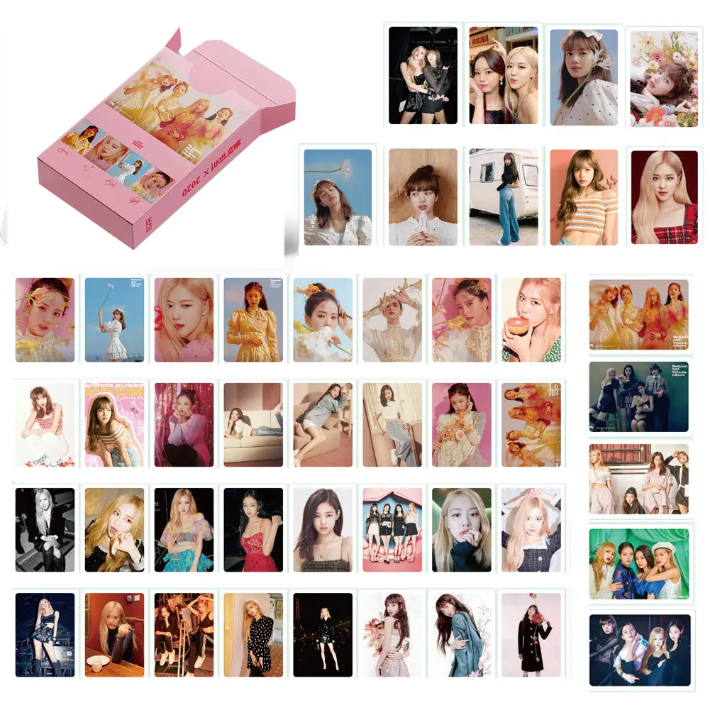 54 шт./компл. Kpop Фотокарта для девочек Bp новый альбом розовые ломо-карты открытки