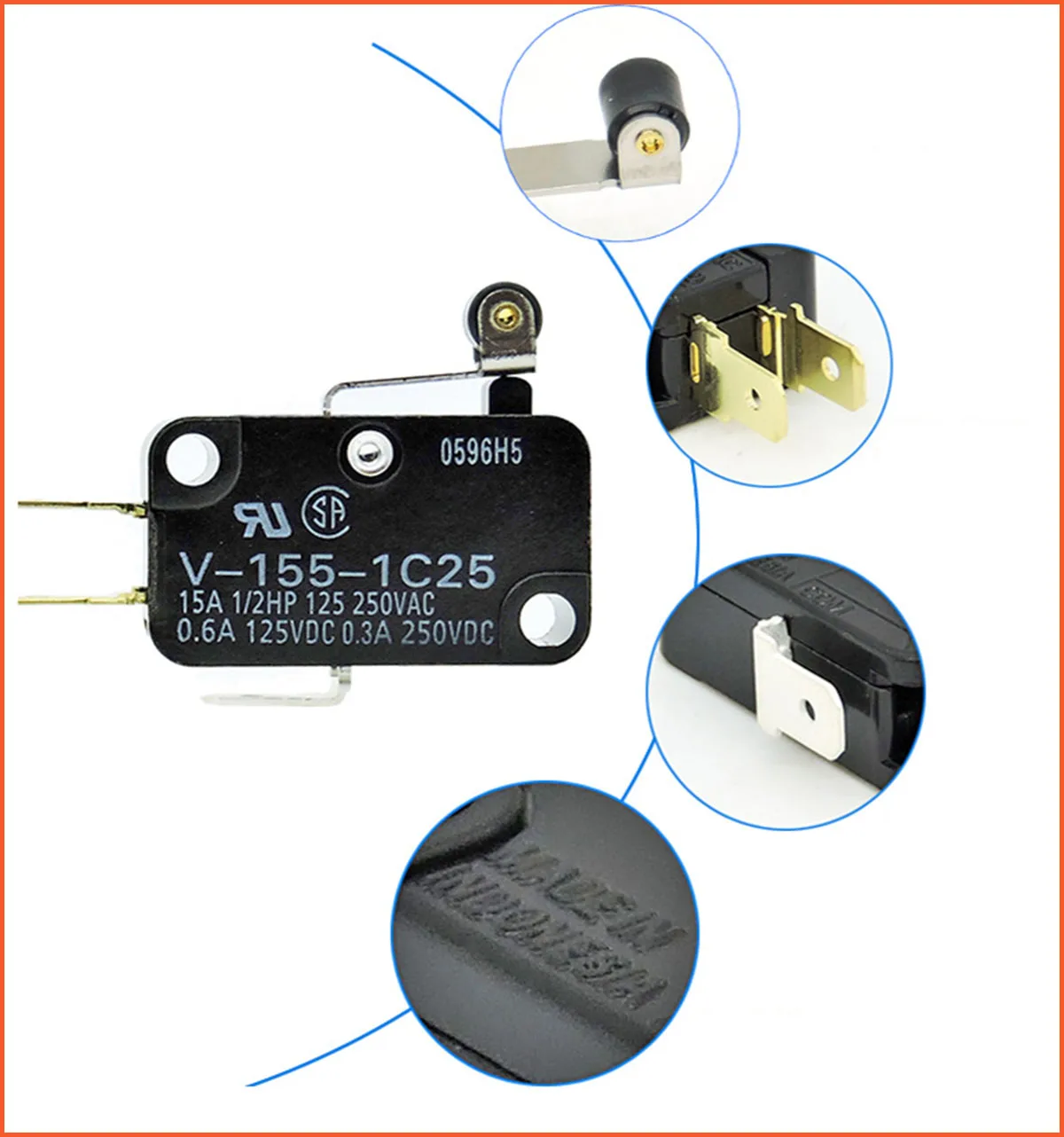 

The micro switch V-15-1C25 V-15-1A5 V-151-1C25 V-152-1C25 V-153-1C25 V-154-1C25 V-154-1A5 V-155-1C25 V-156-1C25 V-156-1A5