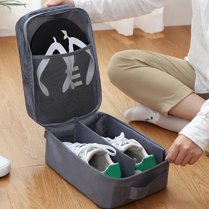 

Travel Shoe Bag Underwear Clothes Portable Twill Oxford Bags Multifunction Shoe Organizer Storage Bag Travel Accessories Black