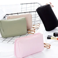 makeup bag waterproof large capacity polyester smooth zipper toiletry bag for women