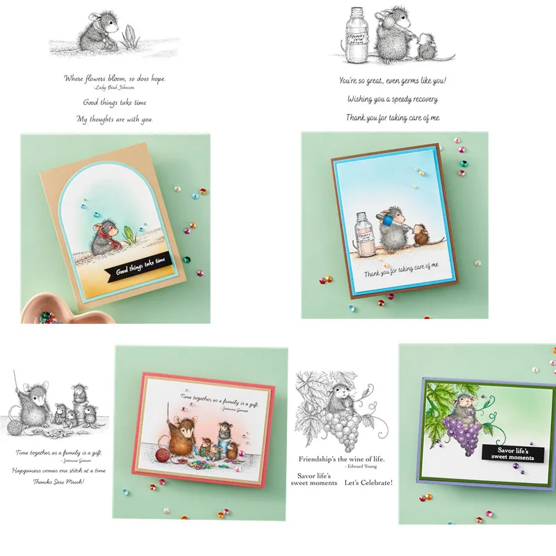 Прозрачный штамп/печать для мыши DIY альбома скрапбукинга декоративный