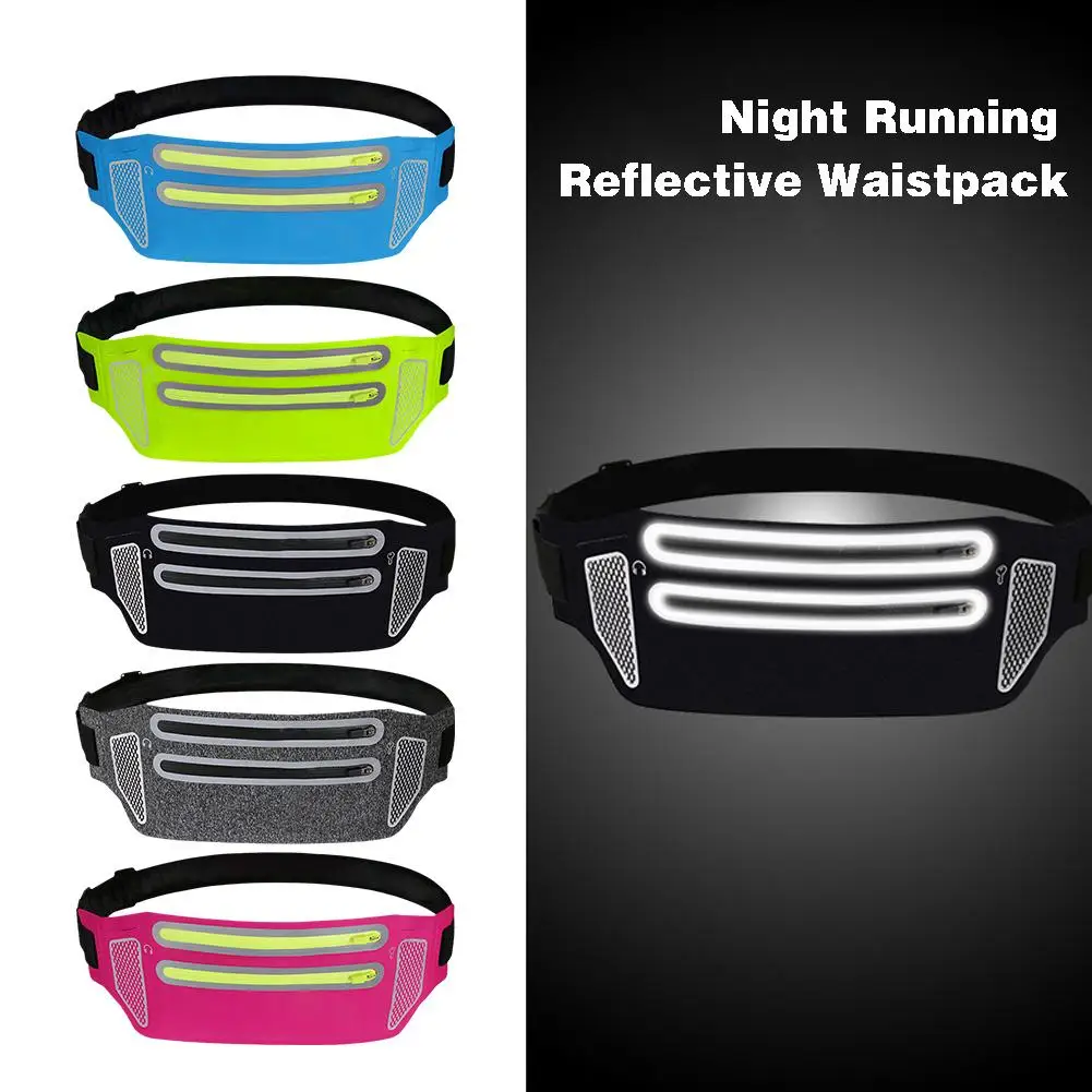 Running Bag Women Waist bag Belt bag Men Sports Fanny Pack Mobile Phone Bag Gym Night Running Cell Phone Jogging Run Cycling Bag