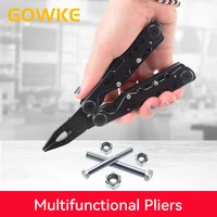 gowke multifunctial knife pliers stainless steel blackened multi function pliers portable outdoor folding knife plier