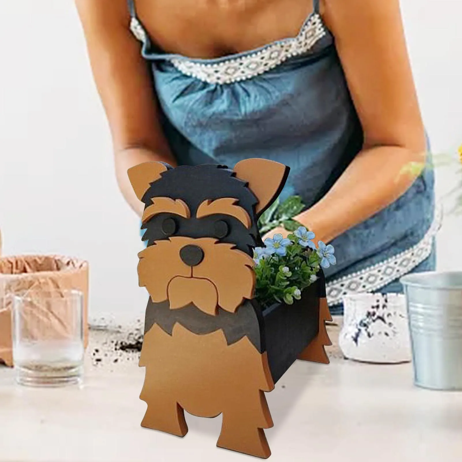 Симпатичный Горшок для собак милый мультяшный цветочный горшок в форме