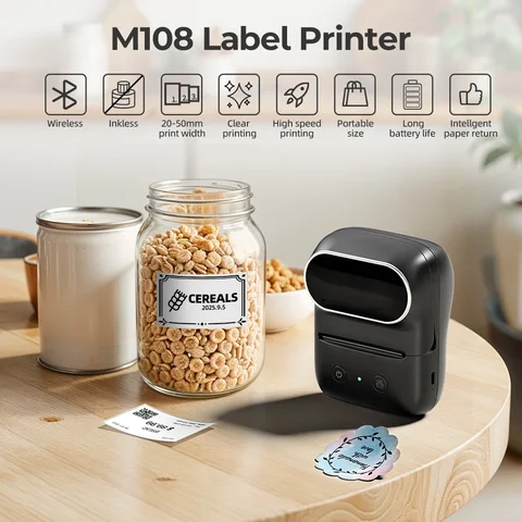 Портативный термопринтер этикеток Phomemo M108 Bluetooth