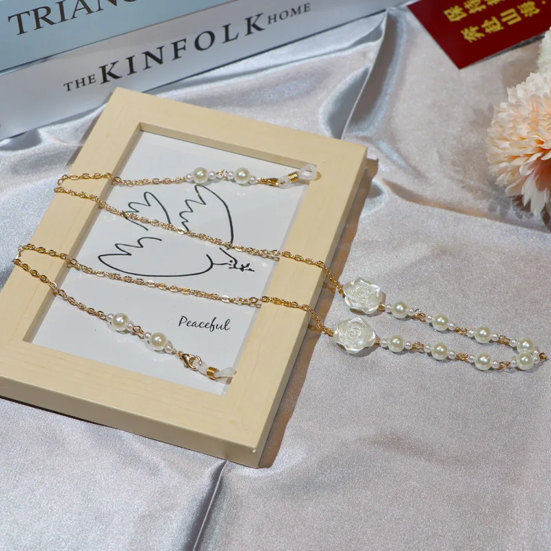 

Fashion Ladies Summer Accessories Tassel Faux Pearl Sunglasses Chain Strap Face Chain Glasses Chain Neck Strap Jewelry