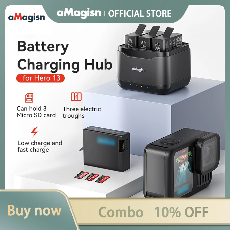 Аккумуляторная батарея amagis Hub для GoPro Hero 13 портативное зарядное устройство