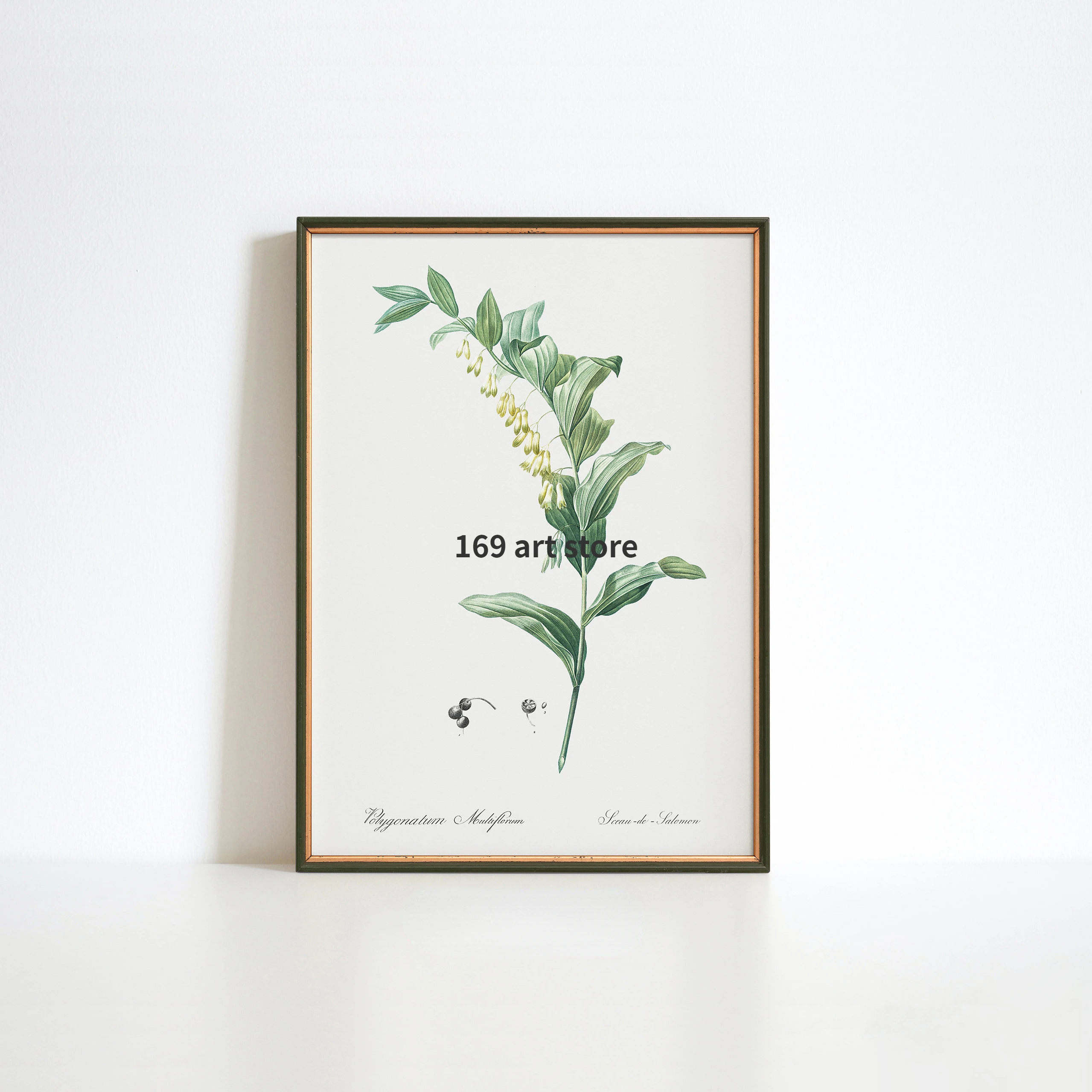 Ботанический минималистский папоротник винтажные дикие цветы галерея картина