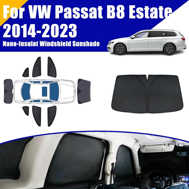 Солнцезащитные козырьки с полным покрытием для Volkswagen VW Passat B8 Estate 2014-2023