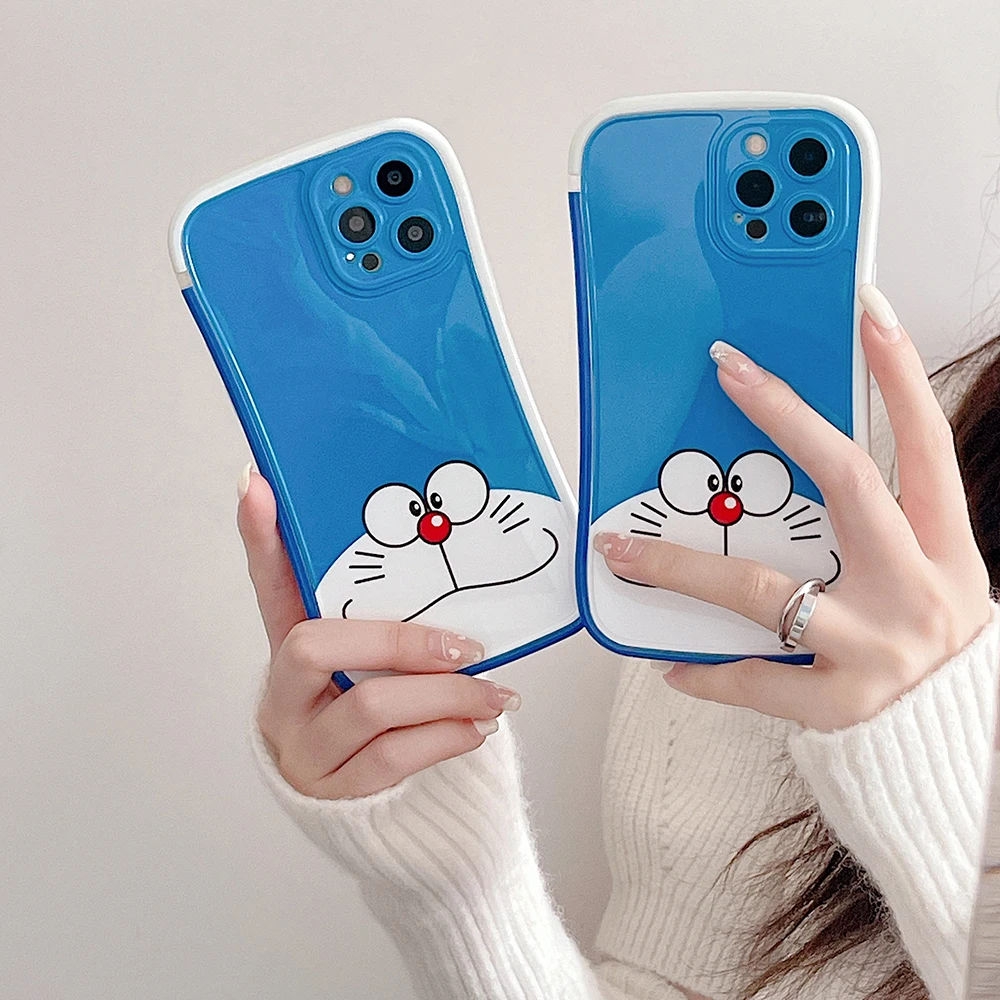 

Doraemon Anime Jingle Cat Phone Cases For iPhone 13 12 11 Pro Max XR XS MAX X Couple Cartoon Anti-drop Soft TPU Cover