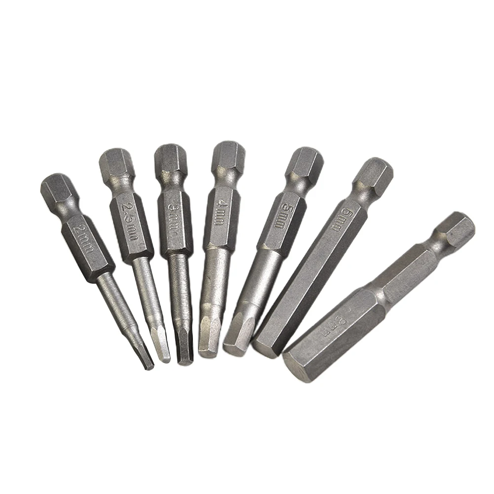 

7pcs 50mm Screwdriver Bit Set 1/4 Hex Shank Head Magnetic Screw Driver Quick Release Screwdriver Drilling Bits Hand Tool H2-H8mm